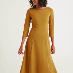 Elegant Mustard Midi Dress